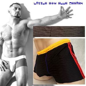 Little Boy Blue Textured Square Cut Swim Briefs XXL 38-44" waist Gently worn